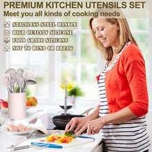 Load image into Gallery viewer, Umite Chef Silicone Kitchen Cooking Utensil Set, 43 pcs Spatula Set with Stainless Steel Handle, Non-stick Heat Resistant - Best Cookware Set-(Khaki)