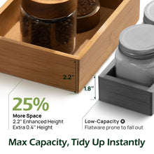 Load image into Gallery viewer, 5-Piece Bamboo Drawer Organizer Set, 2.2&quot; Deep | Multi-Use Organizers with Non-Slip Feet for Utensils, Silverware, Cutlery, Desk, Bathroom, Junk Drawer &amp; Makeup, Non-Slip Feet Included.