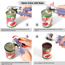 Load image into Gallery viewer, Beneno Can Opener Manual with Magnet, Hand Held Heavy Duty Can Opener with Durable Sharp Blade Smooth Edge, Big Effort-Saving Knob, Soft Grip Rubber Handle, Multifunctional Bottle Opener, Green
