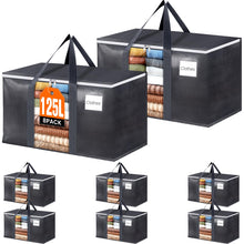 Load image into Gallery viewer, HomeHacks Extra Large Moving Bags with Visible PVC Window, Lightweight but Durable Storage Bags with Reinforced Handles, Storage Totes for Packing, Moving, Storage (93L, 6-Pack)