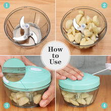 Load image into Gallery viewer, Manual Food Chopper Vegetable Cutter, Hand String Vegetable Chopper Onions Cutter for Vegetable Fruits Nuts BPA Free Food Safe Material, 550ml Gray