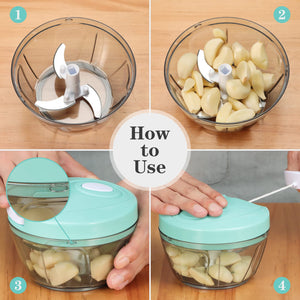 Manual Food Chopper Vegetable Cutter, Hand String Vegetable Chopper Onions Cutter for Vegetable Fruits Nuts BPA Free Food Safe Material, 550ml Gray