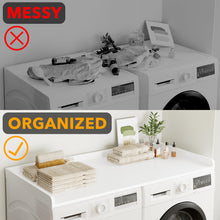 Load image into Gallery viewer, SpaceAid Washer Dryer Countertop, Laundry Wood Shelf Topper with Edge, 54&quot; Width x 27.5&quot; Depth Cover Guard Organizer for Washer and Dryer Laundry Hamper Counter Storage Organization (Black)