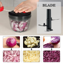 Load image into Gallery viewer, Manual Food Chopper Vegetable Cutter, Hand String Vegetable Chopper Onions Cutter for Vegetable Fruits Nuts BPA Free Food Safe Material, 550ml Gray
