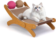 Load image into Gallery viewer, Outamateur Cat Scratching Pad, Cat Scratcher Bed, Cats Mini Chair with Sisal Scratching Ball and Bell, Cats Lounger with Removable Scratching Pad for Indoor Small Pets
