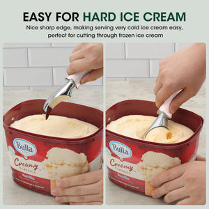 Beneno Heavy Duty Ice Cream Scoop - Upgraded Anti-Fracture Design, Comfortable Grip Long Handle, Effortless Scooping & Dishwasher Safe, Black