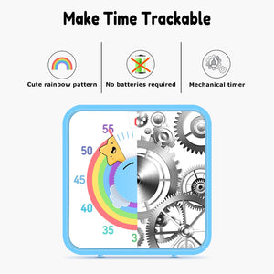 Secura 60-Minute Visual Countdown Timer, 7.5-Inch Oversize Classroom Visual Timer for Kids and Adults, Durable Mechanical Kitchen Timer Clock with Magnetic Backing (Blue)