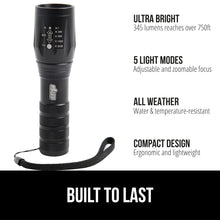 Load image into Gallery viewer, Powerful LED Tactical Flashlight, 750 FT High Lumens 5 Adjustable Modes, Water Resistant, Ultra Bright Zoom Flashlights, Small Mini Flash Light, Camping, Night Dog Walking, Turquoise