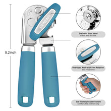Load image into Gallery viewer, Beneno Can Opener Manual with Magnet, Hand Held Heavy Duty Can Opener with Durable Sharp Blade Smooth Edge, Big Effort-Saving Knob, Soft Grip Rubber Handle, Multifunctional Bottle Opener, Green