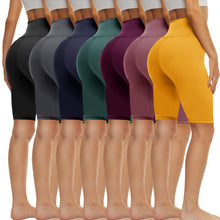 Load image into Gallery viewer, TNNZEET 7 Pack Biker Shorts for Women - 5''/8''/3'' High Waisted Workout Tummy Control Spandex Gym Shorts for Yoga Athletic