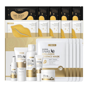 Korean Skin Care, Skin care set, Skin Care Kit Snail and Ginseng with Cleansing Gel, Toner, Eye Cream, Serum, Essence Cream 5pcs for Women Teen Girls Mom Daughter Mother's Day Birthday