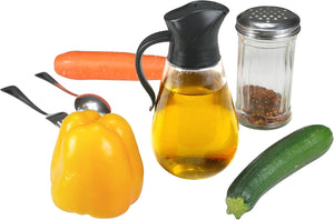 Brieftons Salad Spinner (6.2-Quart) & Brieftons Oil/Vinegar Dispensers (Pack of 2 x 18.6 Oz Dispensers)