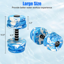 Load image into Gallery viewer, Aquatic Exercise Dumbbells, Water Dumbbells, 2PCS Foam Barbells for Men Women Water Workouts