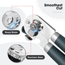 Load image into Gallery viewer, Beneno Can Opener Manual with Magnet, Hand Held Heavy Duty Can Opener with Durable Sharp Blade Smooth Edge, Big Effort-Saving Knob, Soft Grip Rubber Handle, Multifunctional Bottle Opener, Green