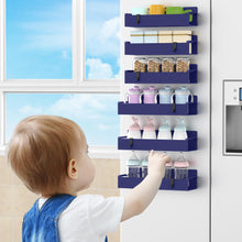 Load image into Gallery viewer, 4 Pack Magnetic Spice Rack Organizer for Refrigerator and Oven, Black Fridge Organizers and Storage for Kitchen