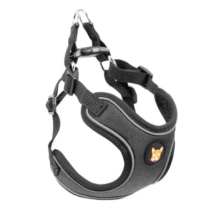 Adjustable Dog Harness Vest and Leash Set for Small, Medium Dogs No Pull, Step in Escape Proof Reflective Easy Walk Puppy Harness, Black, S (Comes with A Measuring Tape)