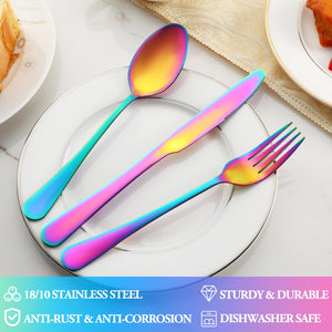 MUTNITT 30 Pcs Silverware Set Service for 6,Premium Stainless Steel Flatware Set,Mirror Polished Cutlery Utensil Sets,Durable Kitchen Eating Tableware Sets,Include Fork Knife Spoon,Dishwasher Safe
