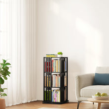 Load image into Gallery viewer, SpaceAid 6 Tier Rotating Bookshelf Tower, Bamboo Spinning Book Shelf, Revolving 360 Bookcase Storage Swivel Round Carousel, Vertical Rotate Turning Spiral Corner Organizer (6-Tier Walnut)