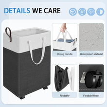 Load image into Gallery viewer, HomeHacks 2-Pack Large Laundry Basket and Rolling Laundry Basket for Organizing, Clothing, Bedroom, Comforter, Closet, Dorm Bundle