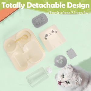 1.6L Auto Gravity Pet Feeder and 0.6L Water Dispenser Set, Automatic Pet Food Water Dispenser, Cage Cat Dog Food and Water Dispenser for Kitten Puppy Bunny Guinea Pig (Green)