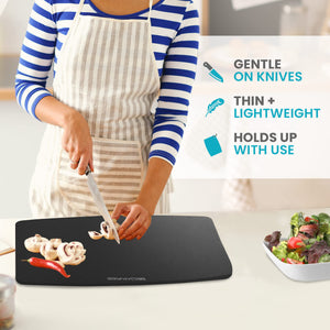 Dishwasher Safe Cutting Boards for Kitchen - Large Composite Wood Cutting Boards - Thin, BPA Free & Eco-Friendly Chopping Board (14.5 x 11.25 Inch, Natural)