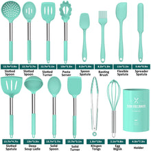 Load image into Gallery viewer, Silicone Cooking Utensil Set, Umite Chef 15pcs Silicone Cooking Kitchen Utensils Set, Non-stick - Best Kitchen Cookware with Stainless Steel Handle - Black