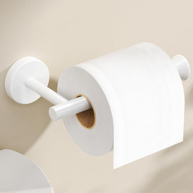 Toilet Paper Holder Wall Mount Bathroom Paper Roll Holder Tissue Handle Stainless Steel for Farmhouse Kitchen Matte Black