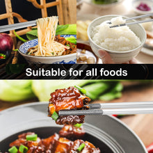 Load image into Gallery viewer, 8 Pairs Metal Chopsticks Reusable 18/8 Stainless Steel Chopsticks Set Cute Laser Engraved Non-slip Japanese Korean Chinese Chopstick for Cooking Eating Dishwasher Safe 9.25&quot; Chop Sticks Gift Set
