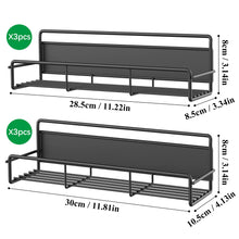 Load image into Gallery viewer, 6 Pack Magnetic Spice Rack Organizer for Refrigerator and Microwave Oven, Metal Fridge Shelf for Kitchen, Matt Black