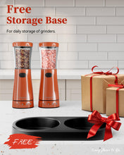 Load image into Gallery viewer, Electric Salt and Pepper Grinder Set with Storage Base, Stainless Steel Rechargeable Salt and Pepper Grinder Set with 4.5 oz Large Capacity, 1.8&quot; Wide Mouth, Adjustable Coarseness, Ideal for Kitchen