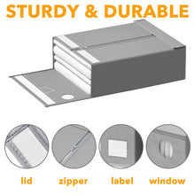 Load image into Gallery viewer, SpaceAid 8 Pack Bed Sheet Organizers and Storage, Foldable Sheet Organizer for Linen Closet, Sheets Set Folder Keeper with Window XL (Queen &amp; King Size) Bedding Container (Beige, 8 Pack)