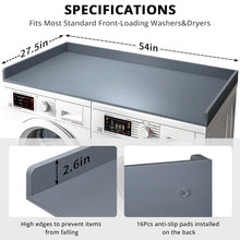 Load image into Gallery viewer, Washer Dryer Countertop, 27.5&quot; x 54&quot; Bamboo Washer and Dryer Countertop for Laundry Room Organization(Retro Brown)