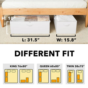 SpaceAid 2 Pack 10" High Under Bed Storage Containers, Large Underbed Storage Organizer Bins with Lids for Bedroom, Dorm, Clothes, Closet Organization, Bed Sheets and Blankets (Gray)