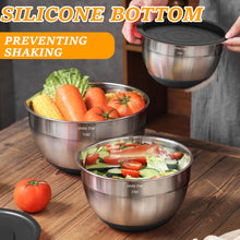 Load image into Gallery viewer, Mixing Bowls with Airtight Lids Set, 26PCS Stainless Steel Khaki Bowls with Grater Attachments, Non-Slip Bottoms &amp; Kitchen Gadgets Set, Size 7, 4, 2.5, 2.0,1.5, 1QT, Great for Mixing &amp; Serving
