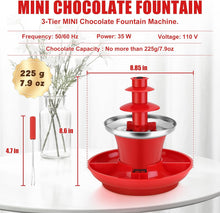 Load image into Gallery viewer, 7.9oz Mini Chocolate Melting Pot, Mini Chocolate Fondue Fountain, MIni Warmer Machine, 6PCS Fondue Fork and Removal Fruits/Nuts/Treats Serving Tray for Milk Chocolate, Cheese, Butter, Candy