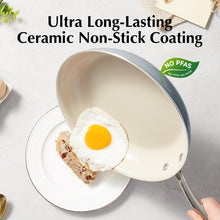 Load image into Gallery viewer, Redchef Nonstick Frying Pans Set, Ceramic Pan Skillet, Non Toxic Pans for Cooking, 8&quot; 9.5&quot; 11&quot; Ceramic Frying Pan Set PFAS &amp; PTFE &amp; PFOA Free with Stay Cool Handle, Dishwasher &amp; Oven Safe, Beige White