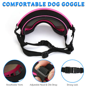 Large Dog Sunglasses Dog Goggles Pet Glasses Pet Eyewear with Adjustable Strap,Glasses for Medium Large Dog Swimming Skating Glasses UV Proof Windproof Dustproof