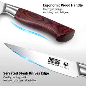 Fillet Knife 7 Inch, Professional High Carbon Stainless Steel Boning Knife for Meat, Ultra Sharp Japanese Fish Fillet Knives with Ergonomic Wood Handle