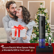 Load image into Gallery viewer, Secura Electric Wine Opener, Automatic Bottle Corkscrew Opener with Foil Cutter, Rechargeable (Champagne Gold)