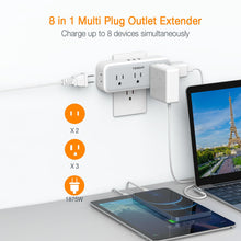 Load image into Gallery viewer, Multi Plug Outlet Extender, TESSAN Surge Protector Wall Plug Splitter with 5 Electrical Outlet Expander, Multiple Plug Adapter for Travel Home Office