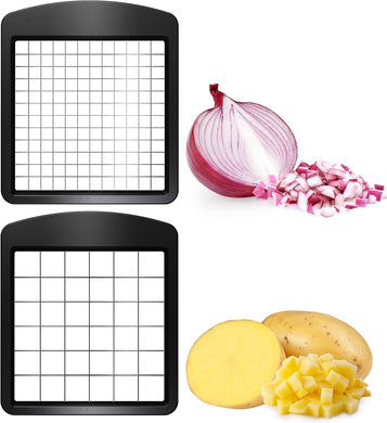 Blade Replacement Set for Vegetable Chopper Only – 2pc Insert Set for Veggie Chopper – Large Dice for Potatoes, Apples, Pears & Small Dice for Onions, Tomatoes (3.9 x 4.4 inches)