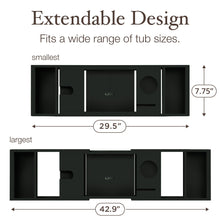 Load image into Gallery viewer, Bathtub Tray Caddy - Premium Bamboo Expandable Bath Tub Tray Table, Luxurious Wooden Bath Caddy for Books, Tablets, Wine, Bathroom Accessories, Spa Essentials, Housewarming, Wedding