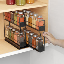 Load image into Gallery viewer, SpaceAid Pull Out Spice Rack Organizer for Cabinet, Heavy Duty Slide Out Seasoning Kitchen Organizer, Cabinet Organizer, with Labels, 5.2&quot; W x10.75 D x10 H, 2 Drawers 2-Tier