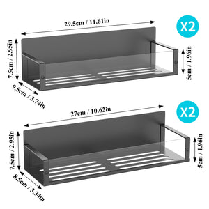 Metal 4 Pack Magnetic Spice Storage Rack Organizer for Refrigerator and Oven, Black Fridge Organizers and Storage
