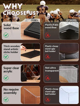 Load image into Gallery viewer, JupDec Baseball Display Case with Wood Stand, Clear Acrylic Stable &amp; Secure Game Ball Holder Showcase, UV Protection Souvenirs and Collectibles Box with Turf, Ideal Gift for Autograph Single MLB Ball