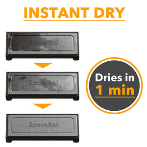 SpaceAid DryingNeat Instant Dry Sink Caddy Organizers, Kitchen Sponge Soap Holder Dispenser, Countertop Fast Drying Counter Tray Rack (Bamboo, Gray)