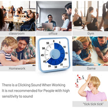 Load image into Gallery viewer, Secura 60-Minute Visual Countdown Timer, 7.5-Inch Oversize Classroom Visual Timer for Kids and Adults, Durable Mechanical Kitchen Timer Clock with Magnetic Backing (Blue)
