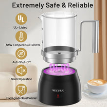 Load image into Gallery viewer, Secura Detachable Milk Frother, 17oz Electric Milk Steamer Stainless Steel, Automatic Hot/Cold Foam and Hot Chocolate Maker with Dishwasher Safe, 120V
