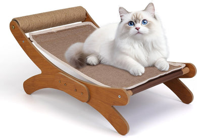 Outamateur Cat Scratching Chair, Cats Scratcher Pad, Cat Mini Chair with Sisal Scratching Pole, Cats Lounger with Removable Scratching Pad for Indoor Small Pets