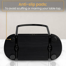 Load image into Gallery viewer, Napkin Holder for Table - Modern Black Napkin Dispenser, Bamboo and Iron Design, Non-Slip, Suitable for Kitchen, Dining, Farmhouse, Cocktail, Picnic, Bar, Outdoor Use - Holds Paper Napkins, Mail, Bill